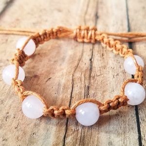 Rose Quartz Knotted Bracelet